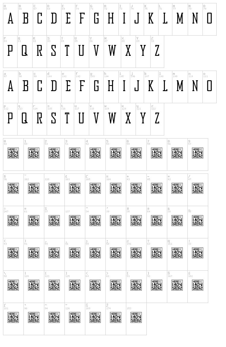 Bureau font map